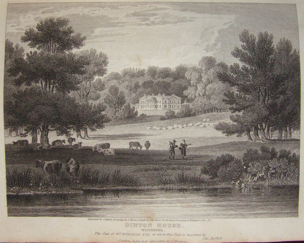 Print - Dinton House,  Wiltshire. The Seat of Wm.Wyndham Esq. - Rawle